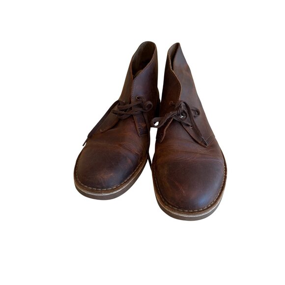 Clarks Mens Brown Leather Desert Boots Size 11M EU 46 Classic Style Comfort